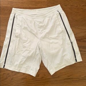 White Lululemon men’s shorts